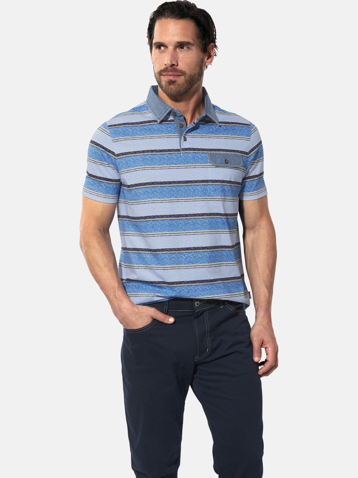 Babista Poloshirt INVAR mit Jeans-Details günstig online kaufen