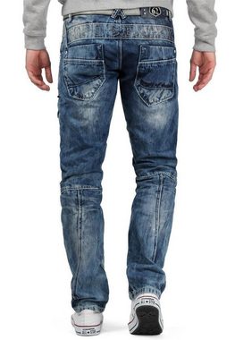 Cipo & Baxx Regular-fit-Jeans Herren Hose BA-C1178 mit Verzierungen und Reißverschlüssen