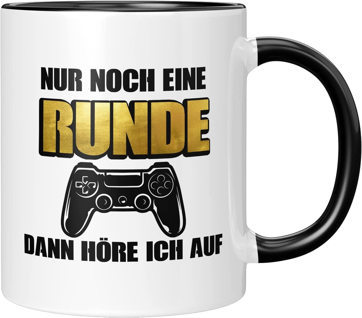 TassenTicker Tasse TASSENTICKER - Nur 330ml eine Runde Schwarz - Zocker Tasse noch - Gaming