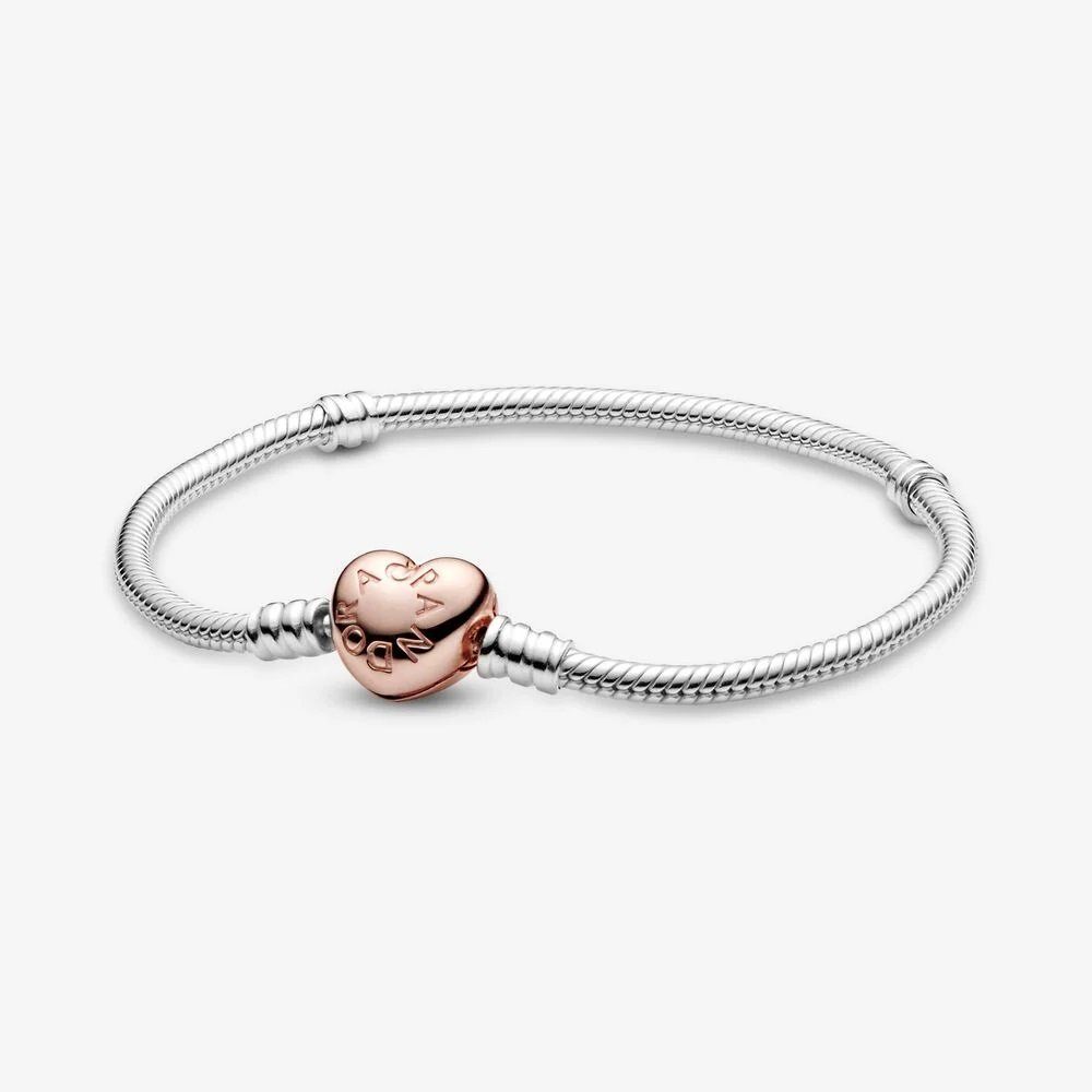 Herz-Verschluss Rose mit 580719 cm Pandora 21 Schlangen-Gliederarmband Armband