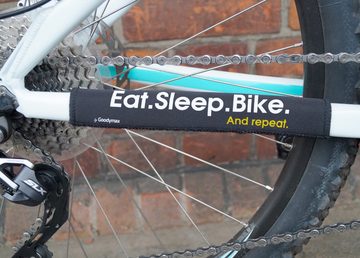 Goodymax Fahrradrahmen Kettenstrebenschutz "Eat. Sleep. Bike." Fahrradrahmen Neopren Schutz