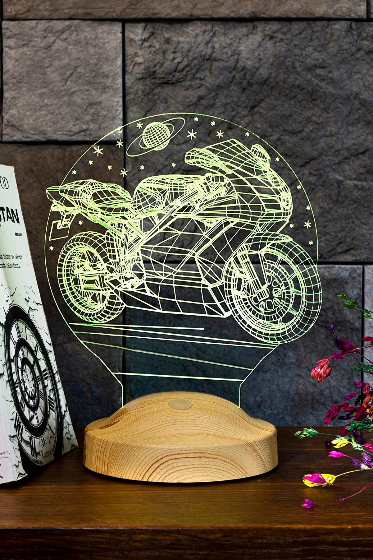 Nachttischlampe Lampe Motorrad Geschenkelampe fest Racing 6 verschiedenen integriert, für LED 3D LED Led Lampe LED in Farben, Motorradfahrer, LED