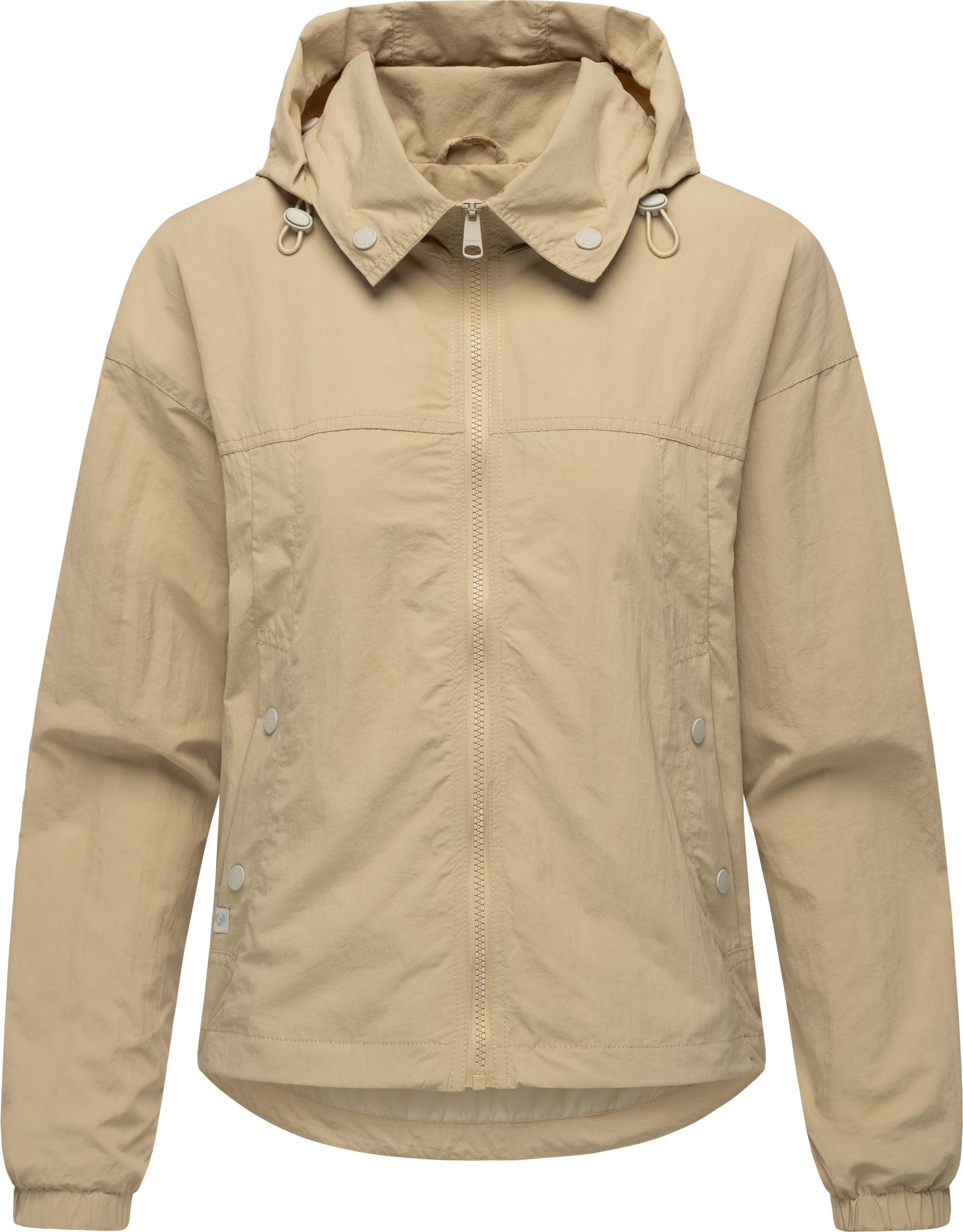 Ragwear Outdoorjacke Cerys kurze Damen Übergangsjacke mit verstaubarer Kapuze