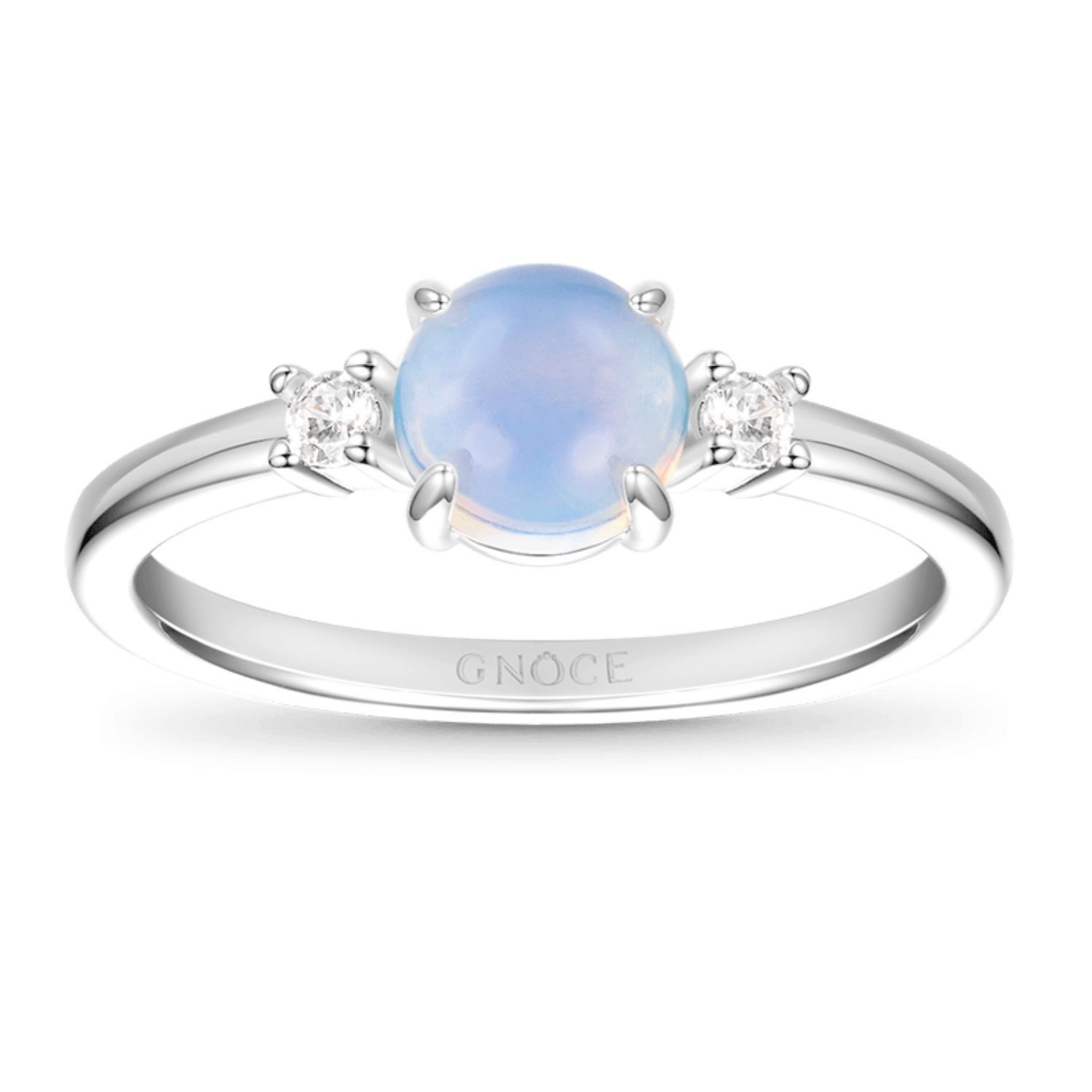 Gnoce Silberring Gnoce Ring Mondstein HMR091-54 Silber