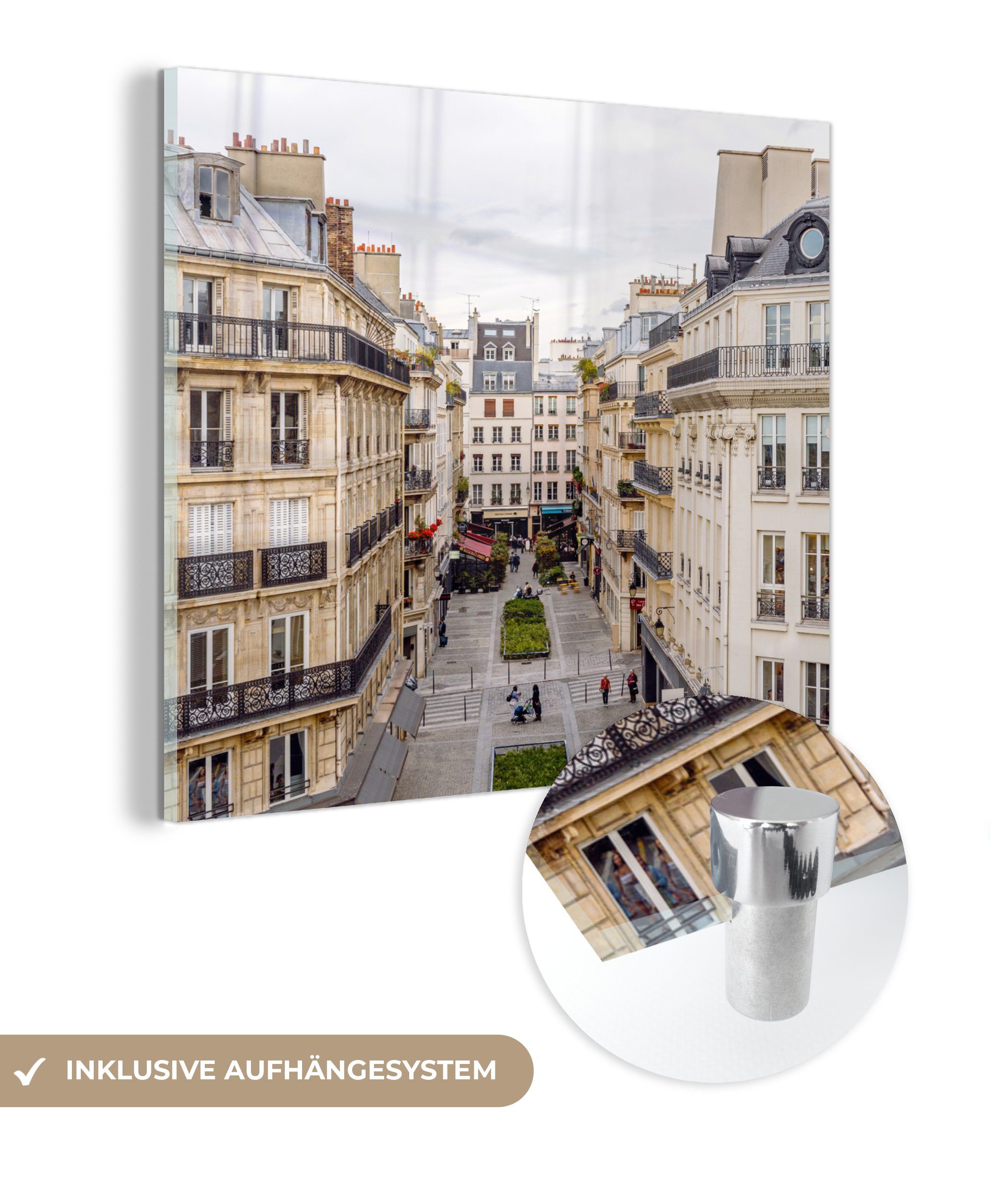 auf Foto Acrylglasbild Wandbild (1 - in St), - - Glas auf MuchoWow Wanddekoration Wohnungen Paris, Glas Glasbilder Bilder