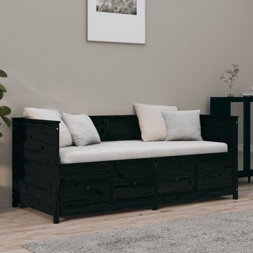 vidaXL Bett Tagesbett Schwarz 75x190 cm Massivholz Kiefer