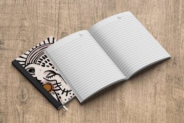 MuchoWow Notizbuch Tiger - Tiere - Weiß - Gemälde, Journal, Merkzettel, Tagebuch, Notizheft, A5, 98 Seiten, Haushaltsbuch