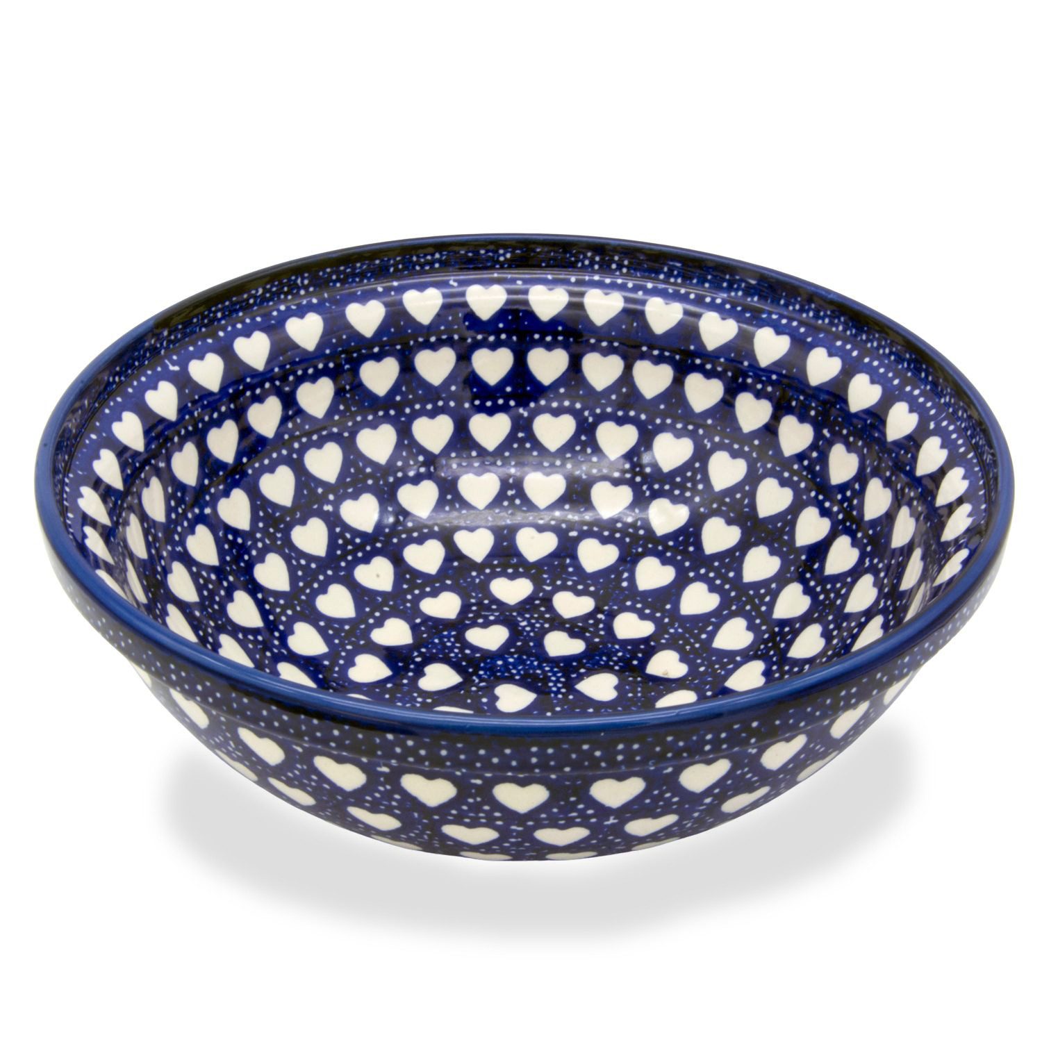 Bunzlauer Keramik Manufaktura Salatschüssel 24 cm Durchmesser, 1500 ml Volumen, hochwertiges Feinsteinzeug, hergestellt in Handarbeit.