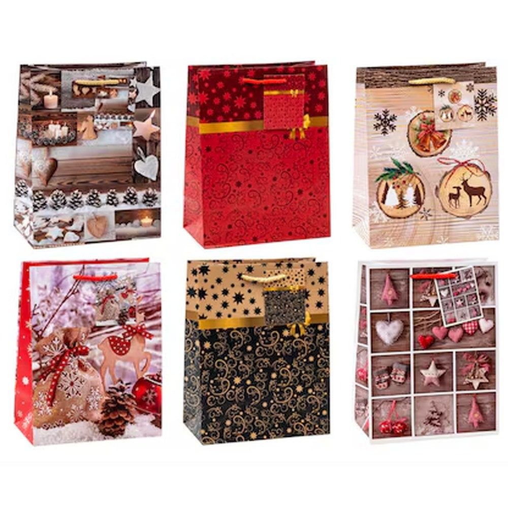 TSI Geschenk-Tragetasche 12 TSI Geschenktaschen Weihnachten Serie 9 Motiv sortiert 18,0 x 23,0