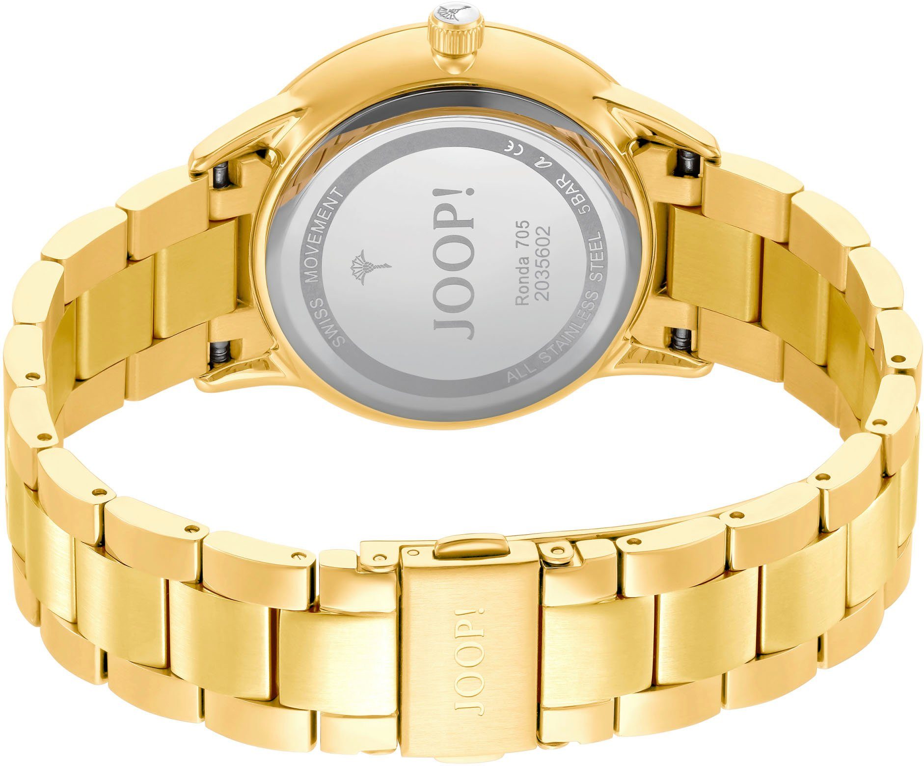 JOOP! Quarzuhr 2035602, Armbanduhr, Damenuhr, analog, Glassteine, Edelstahl günstig online kaufen