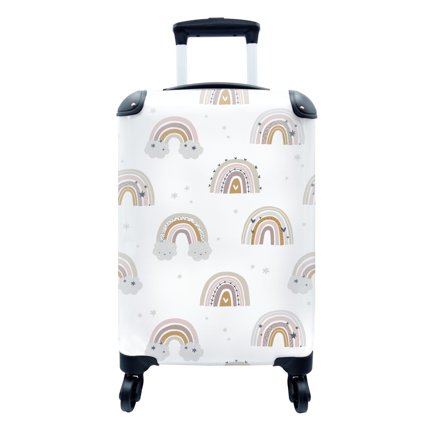 Handgepäck rollen, MuchoWow - Regenbogen, für Reisetasche Reisekoffer Ferien, Handgepäckkoffer Trolley, 4 Rollen, Muster - Mädchen mit