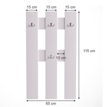 Vicco Wandgarderobe Aufbewahrung Kleiderhaken GRANDE 65x115cm Weiß (kein Set)