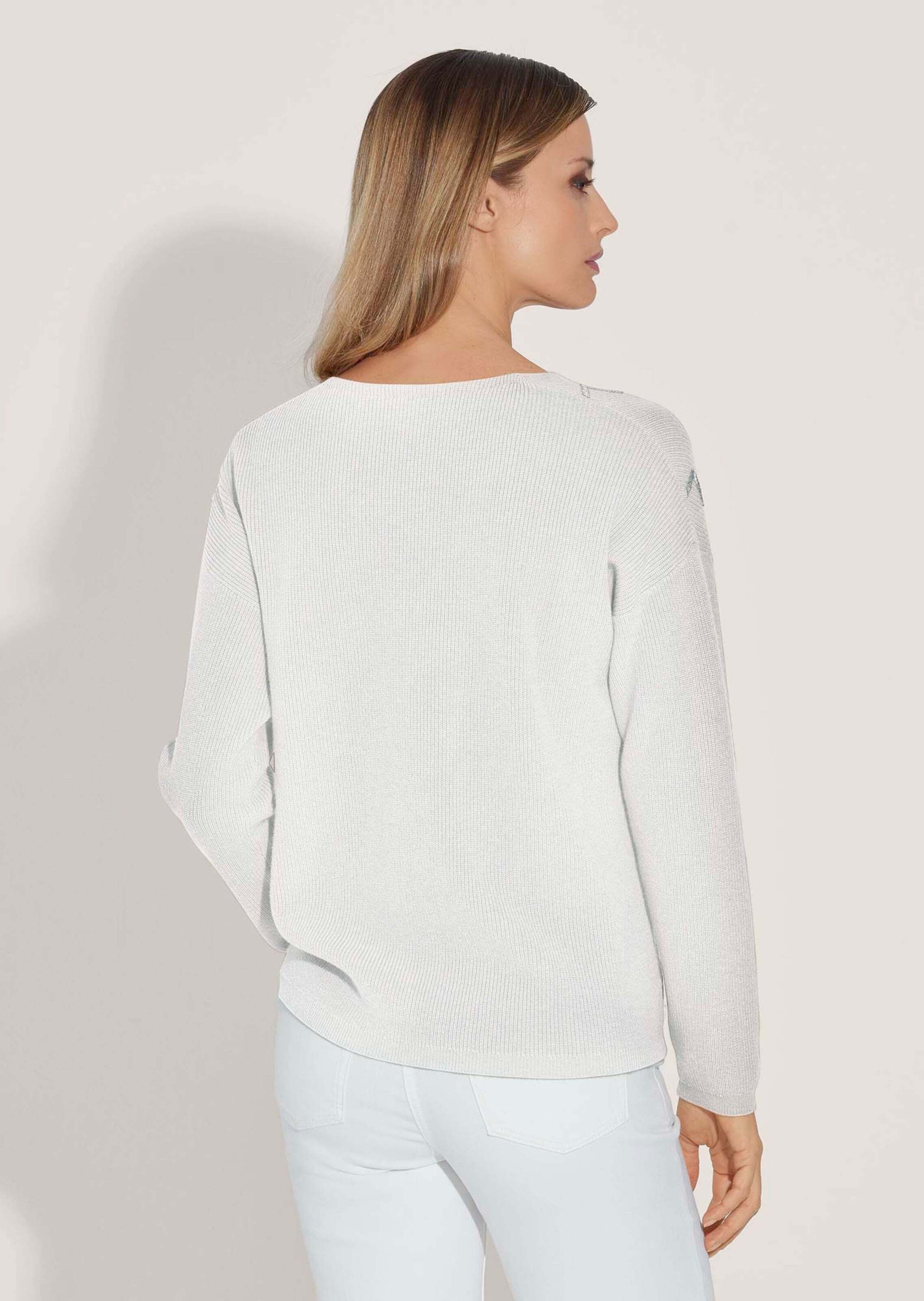 MADELEINE Strickpullover Oversize-Pullover mit aufwändiger Dekoration