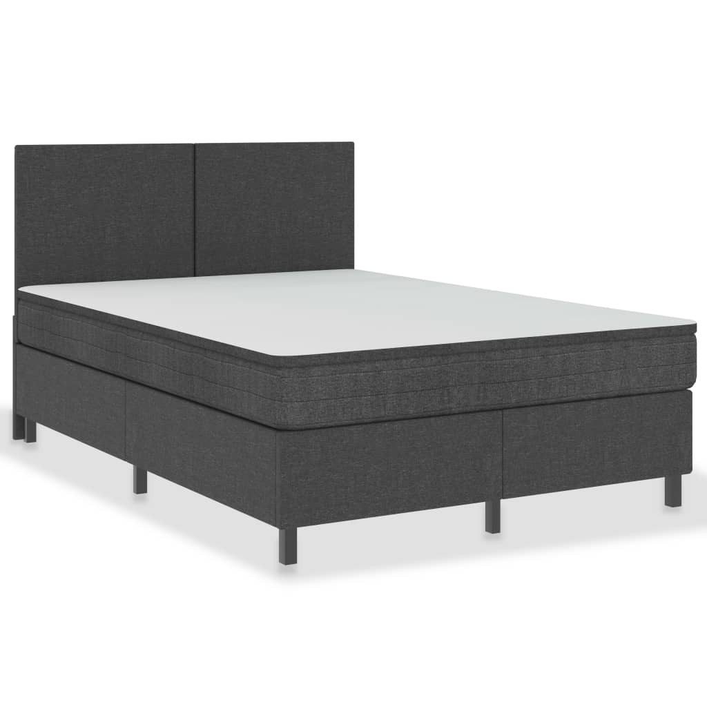 vidaXL Boxspringbett, Boxspringbett Dunkelgrau Stoff 160x200 cm günstig online kaufen
