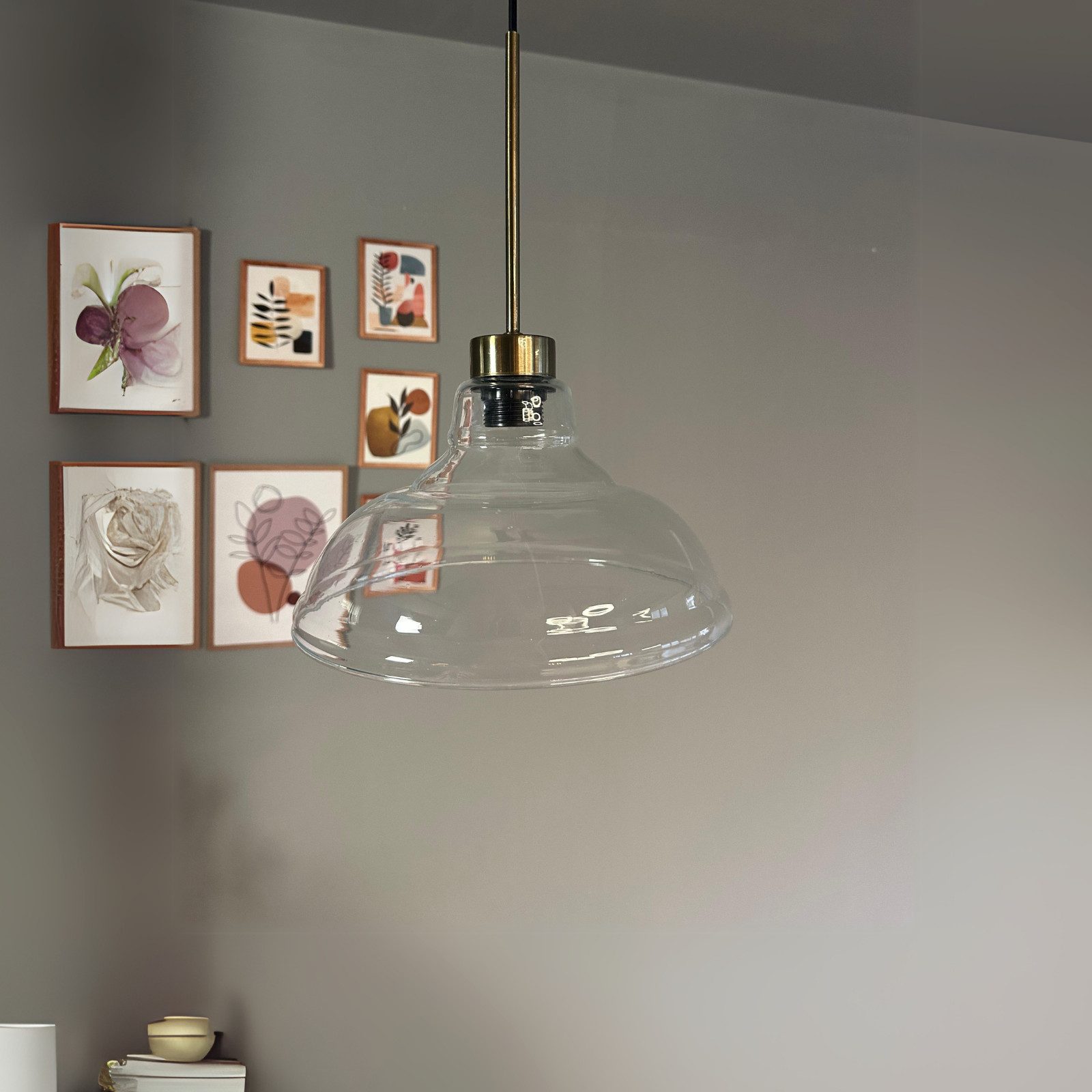 Bamyum Pendelleuchte Vishi Einzelner Glas-Kronleuchter Retro Pendelleuchte, günstig online kaufen