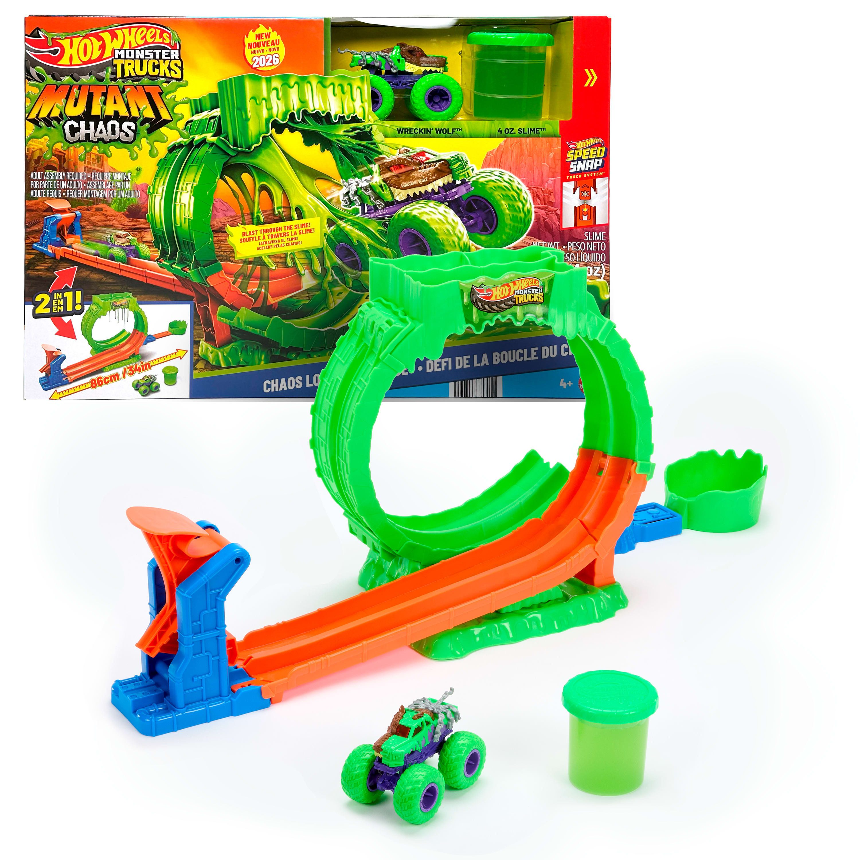 Hot Wheels Autorennbahn Hot Wheels Monster Trucks 1:64 Chaos Looping Challenge