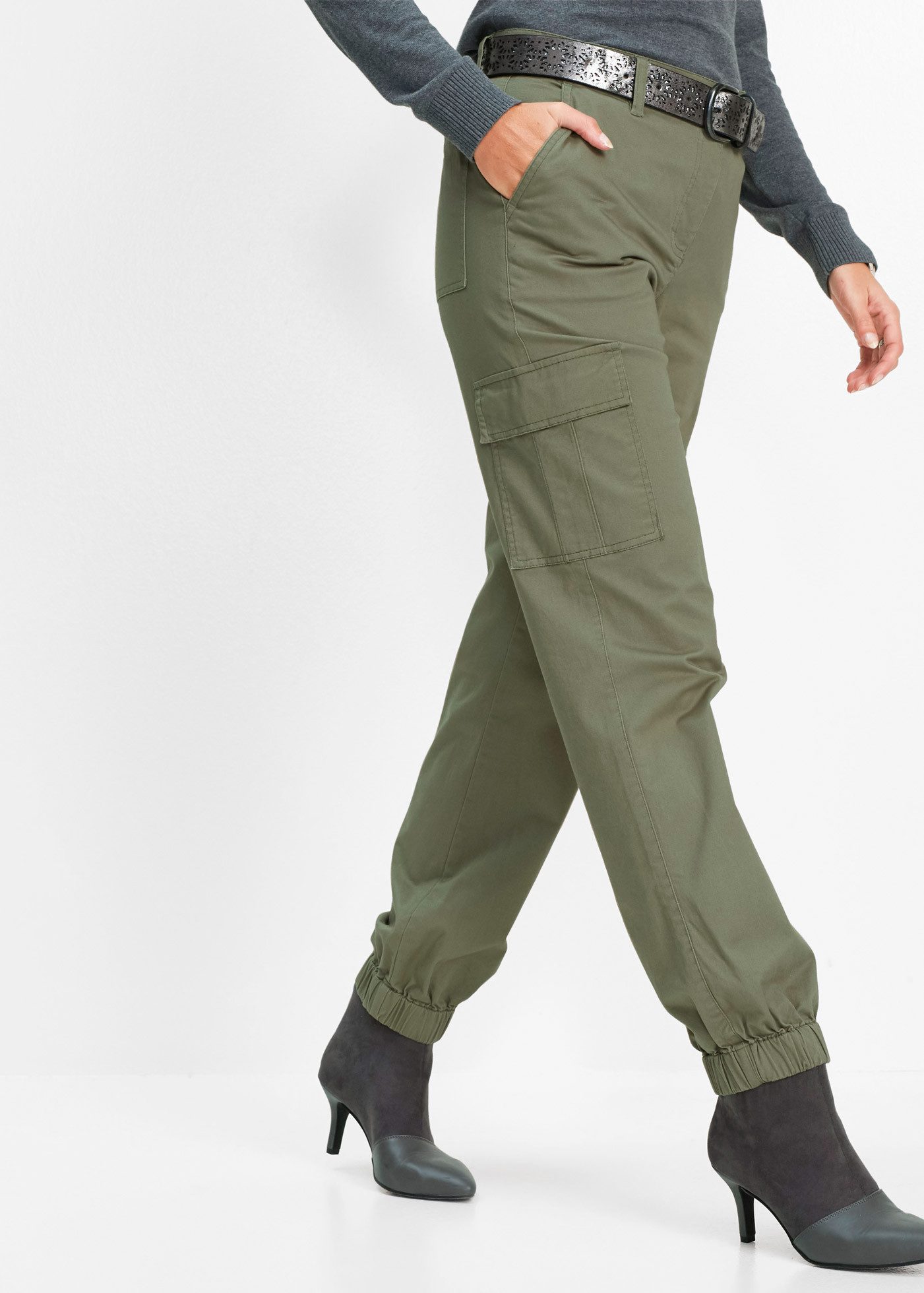 bonprix Cargohose aus Baumwolle mit Elasthan, lockere Passform, mit Bequemb günstig online kaufen