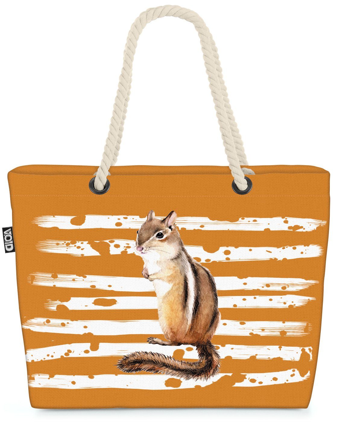 VOID Strandtasche (1-tlg), Streifenhörnchen Eichhörnchen Tier Pet braun