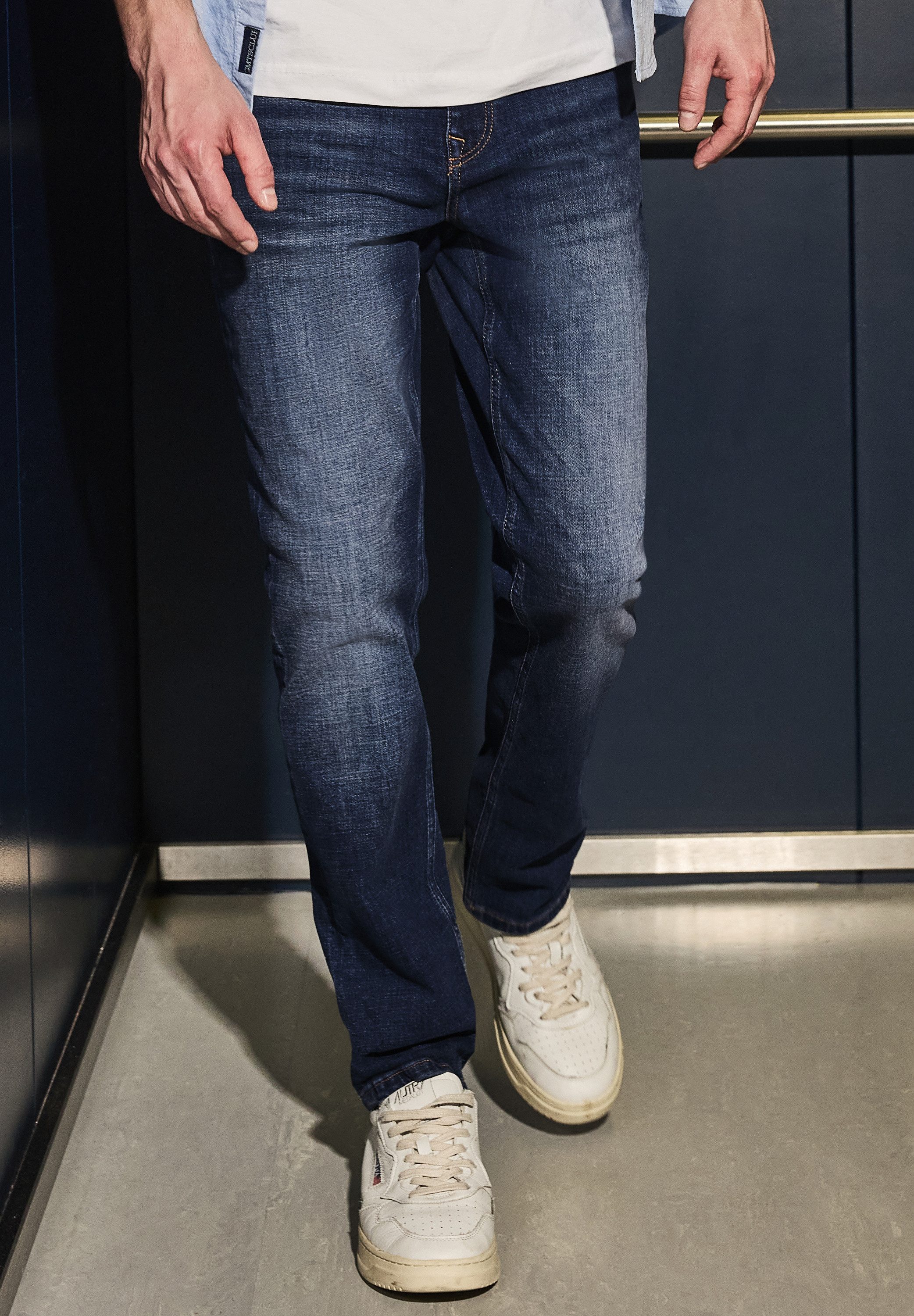 STREET ONE MEN Slim-fit-Jeans softer Materialmix