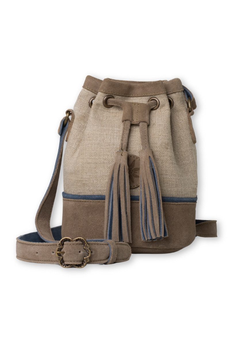 Spieth & Wensky Handtasche Trachtentasche - DILL - taupe/beige/flieder, taupe/beige/jeans