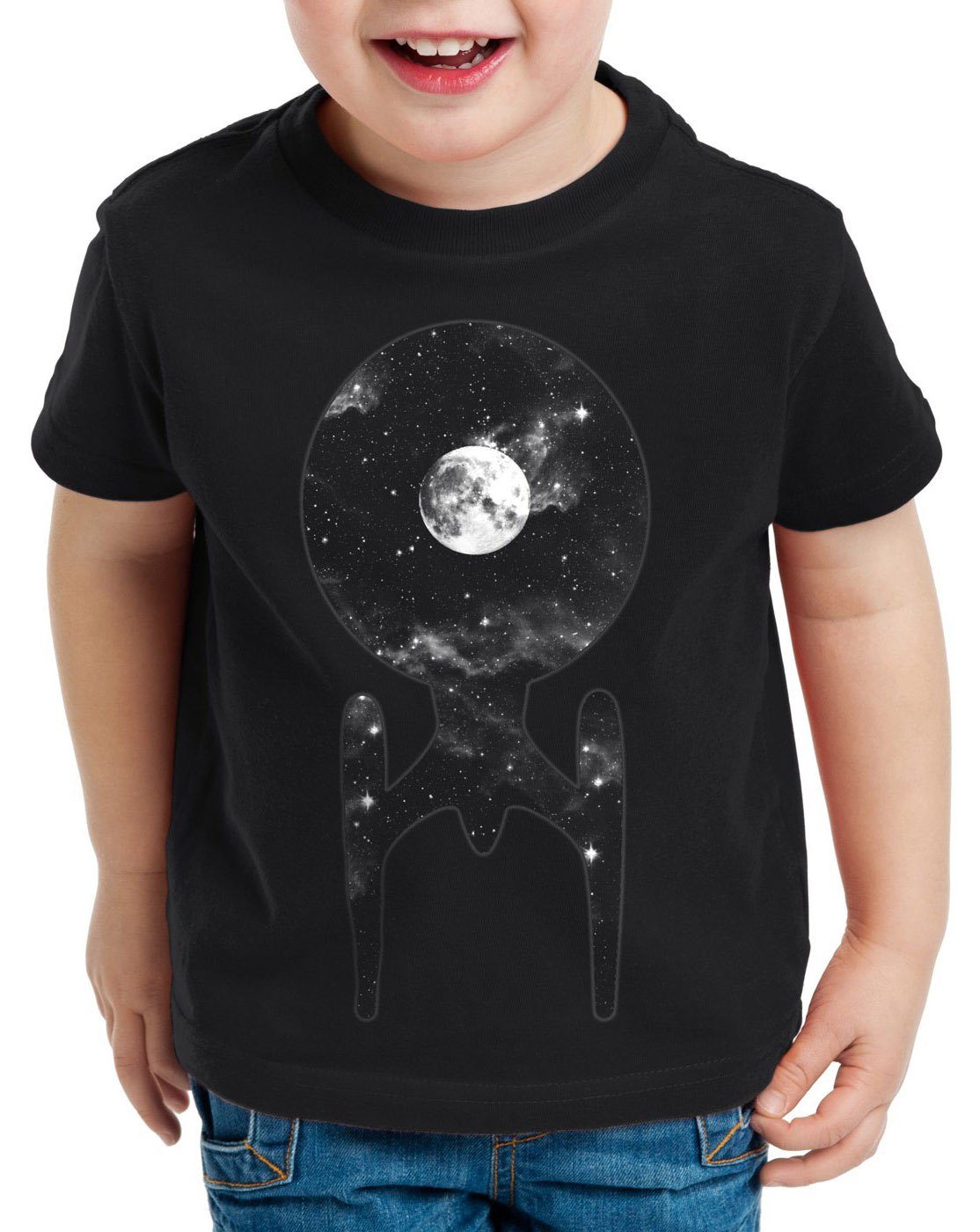 Print-Shirt T-Shirt Trek style3 schwarz star Raumschiff trekkie Kinder