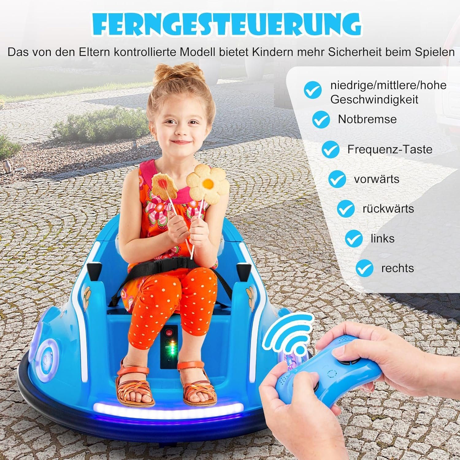 KOMFOTTEU Elektro-Kinderauto Autoscooter, blinkendem LED-Licht & Musik günstig online kaufen