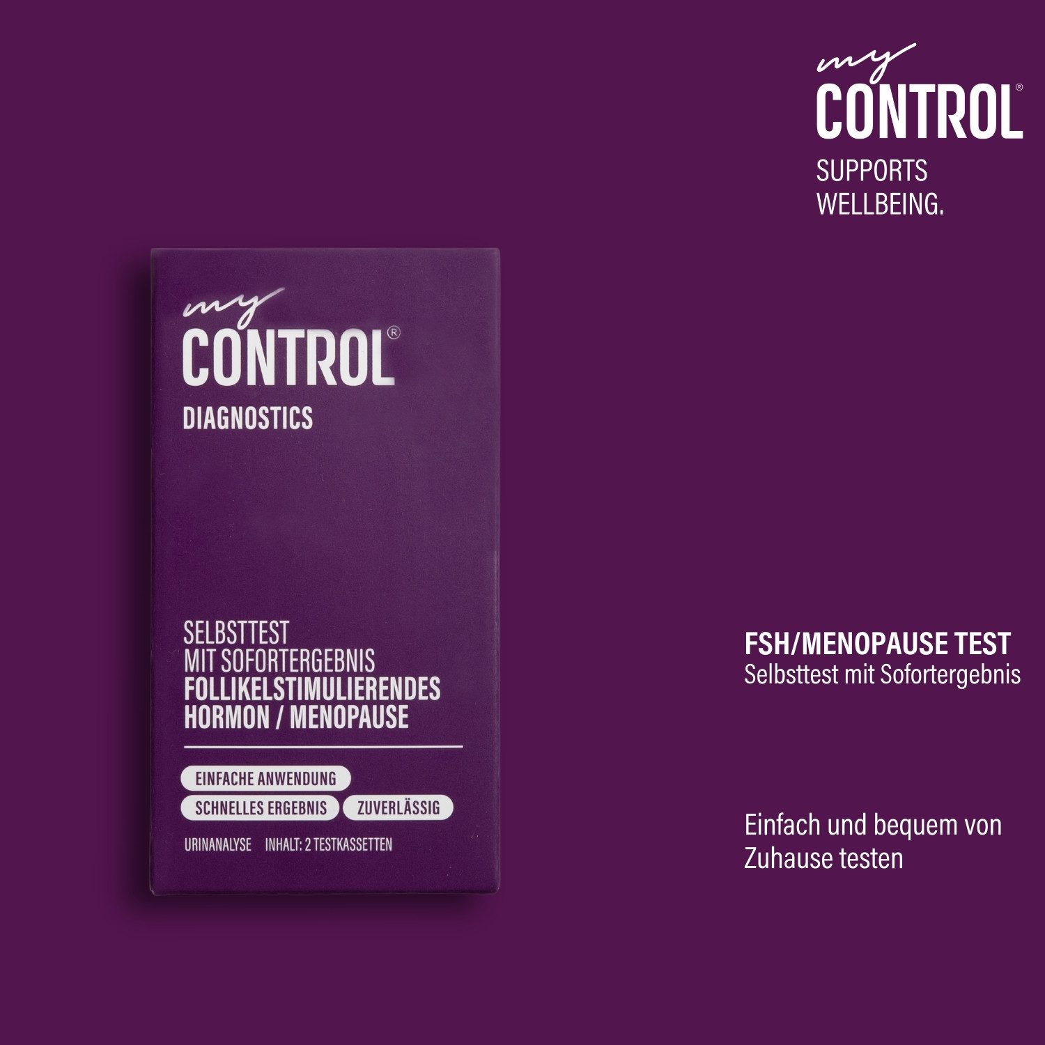 my Control® Fertilitätsset Diagnostics Selbsttest mit Sofortergebnis FSH/Menopause Test, 1-tlg.