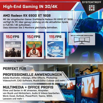 SYSTEMTREFF Gaming-PC (Intel Core i7 13700KF, Radeon RX 6900 XT, 32 GB RAM, 2000 GB HDD, 1000 GB SSD, Wasserkühlung, Windows 11, WLAN)