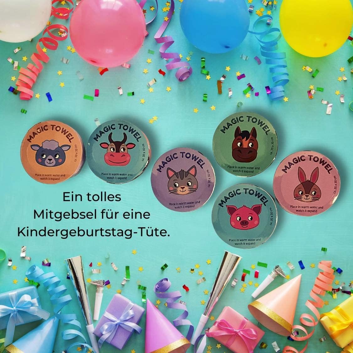 Magisches Handtuch Kinder Waschlappen, Tiere Bauernhof 100% Bada Set Zauberhandtuch Baumwolle, Handtuch Bing (6-tlg), Zauberhandtuch