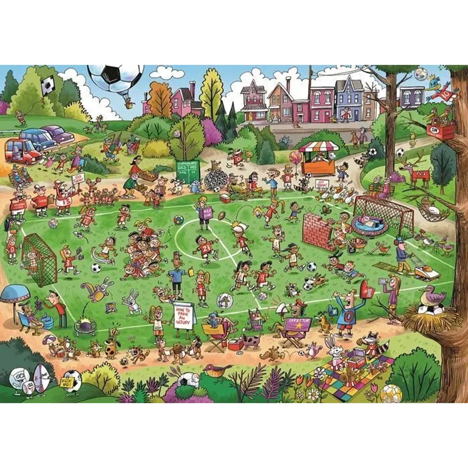 BrainBox Puzzle COBBLE HILL PUZZLES - Verrückter Fussballplatz 350 Teile, 350 Puzzleteile