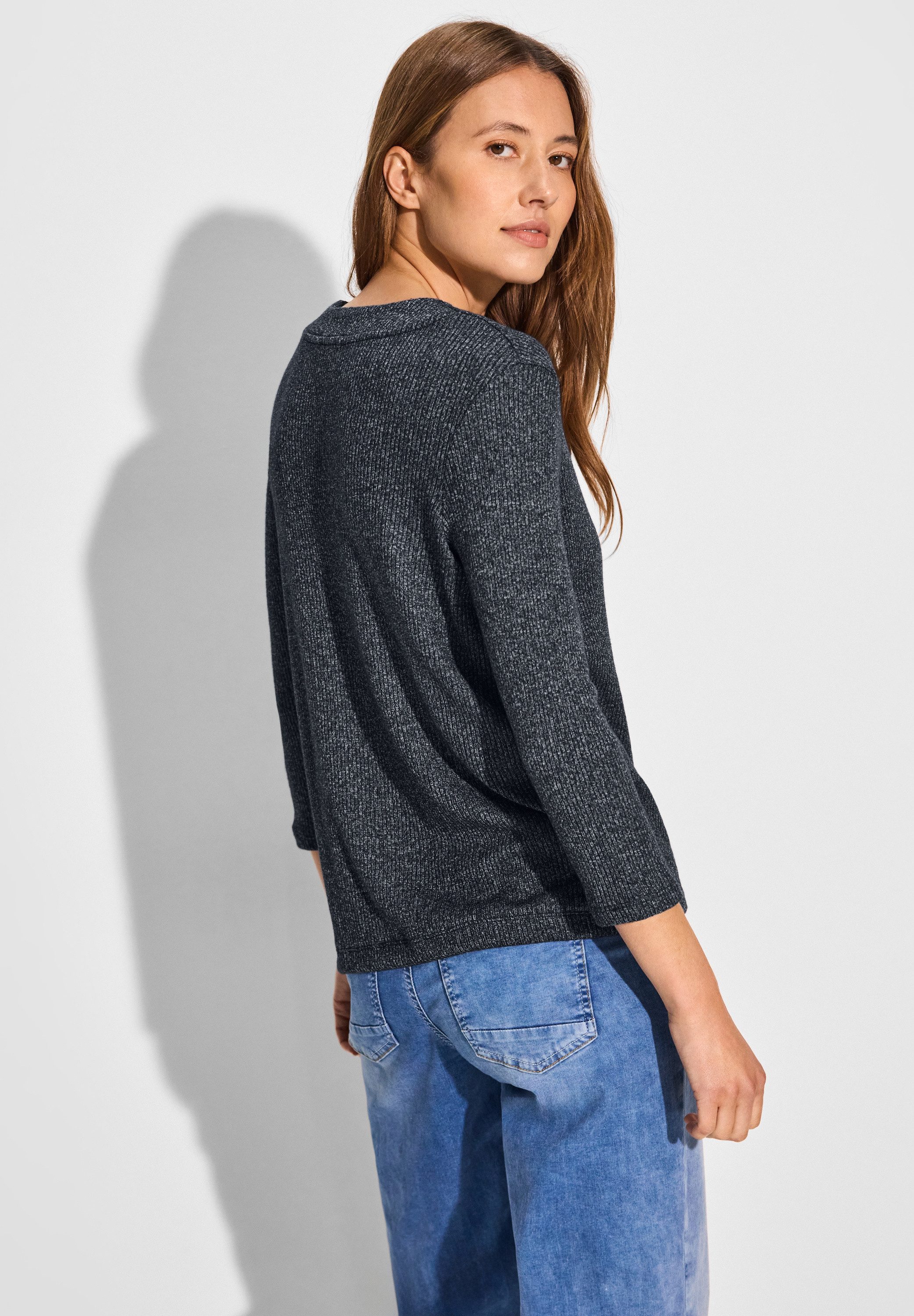 CECIL 3/4-Arm-Shirt aus softem Materialmix günstig online kaufen