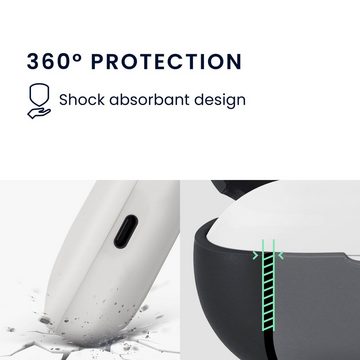 kwmobile Kopfhörer-Schutzhülle Hülle für Xiaomi Redmi Buds 5 Kopfhörer, Silikon Schutzhülle Etui Case Cover Schoner in Weiß