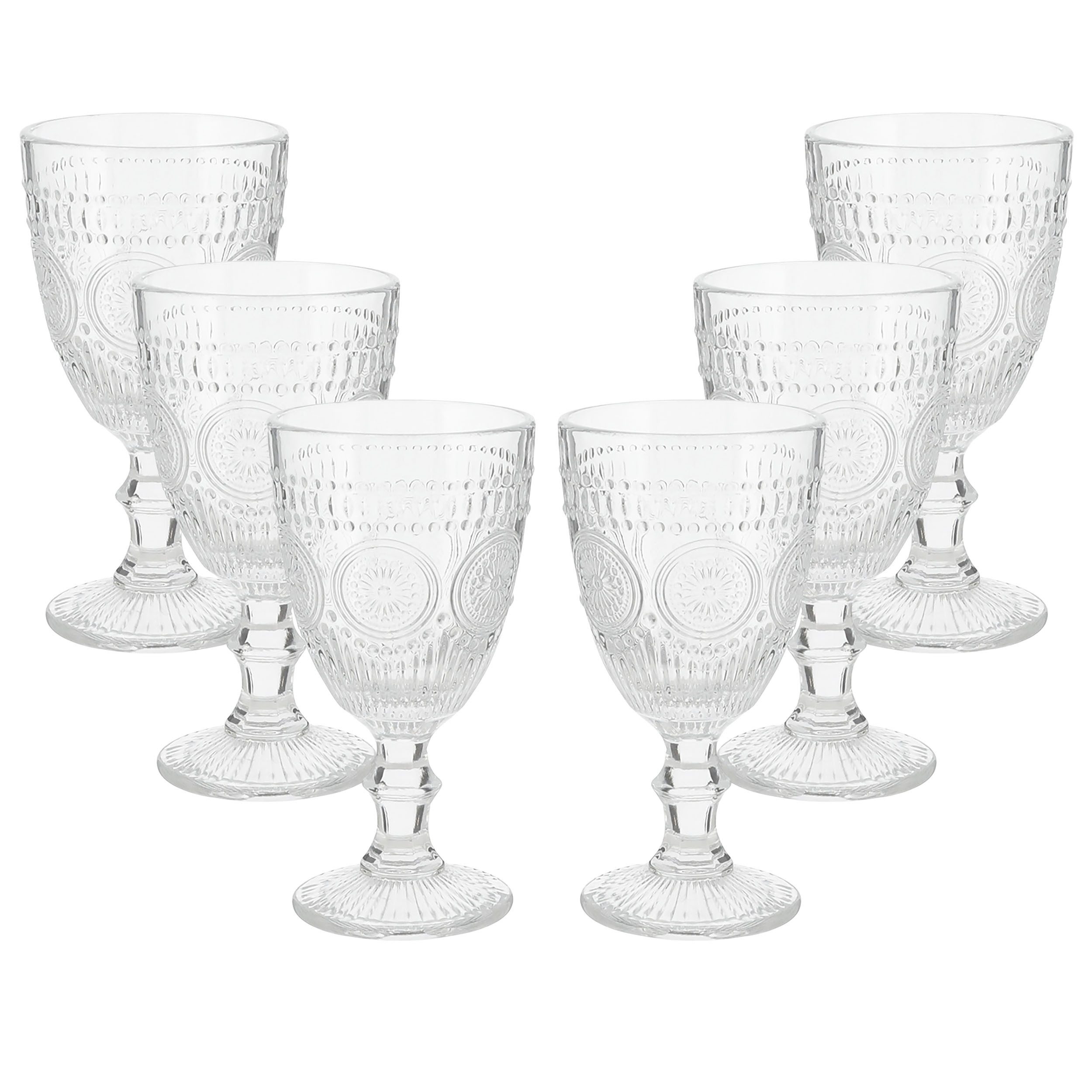 Annastore Rotweinglas Mandala Weingläser 6er Set – 300 ml – edles Design mit Mandala-Muster
