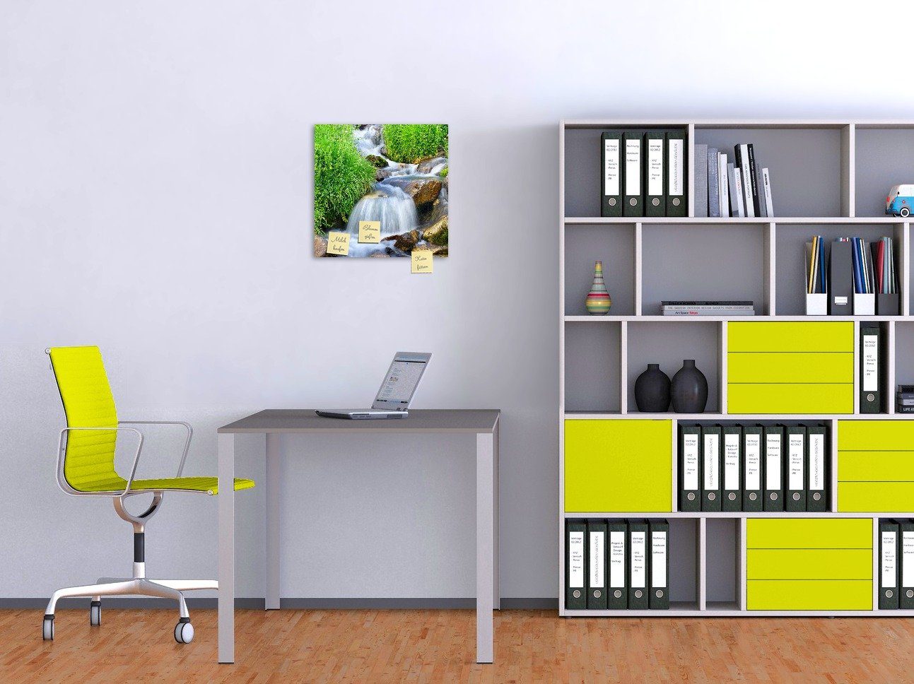 Wallario Memoboard Kleiner Bach über Steine