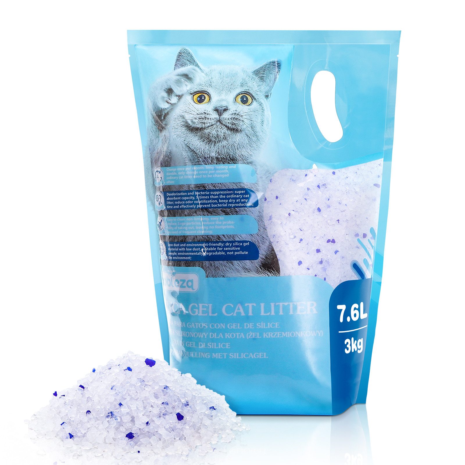 Katzenstreu Silikat Kristalle Katzenstreu 3.8L