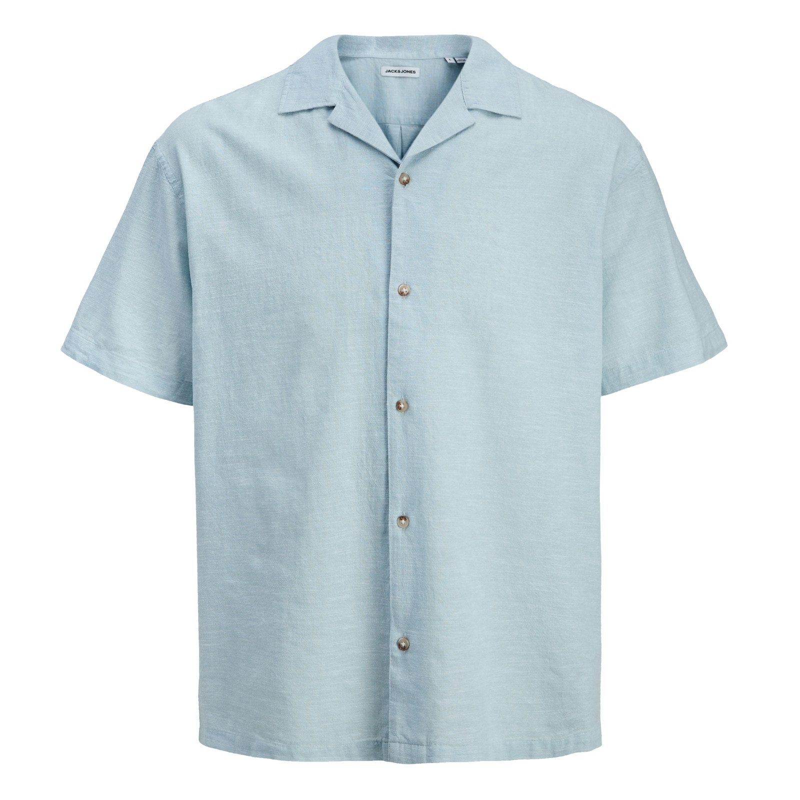 Jack & Jones Kurzarmhemd Summer Linen Blend Resort Shirt mit dezentem Strukturmuster