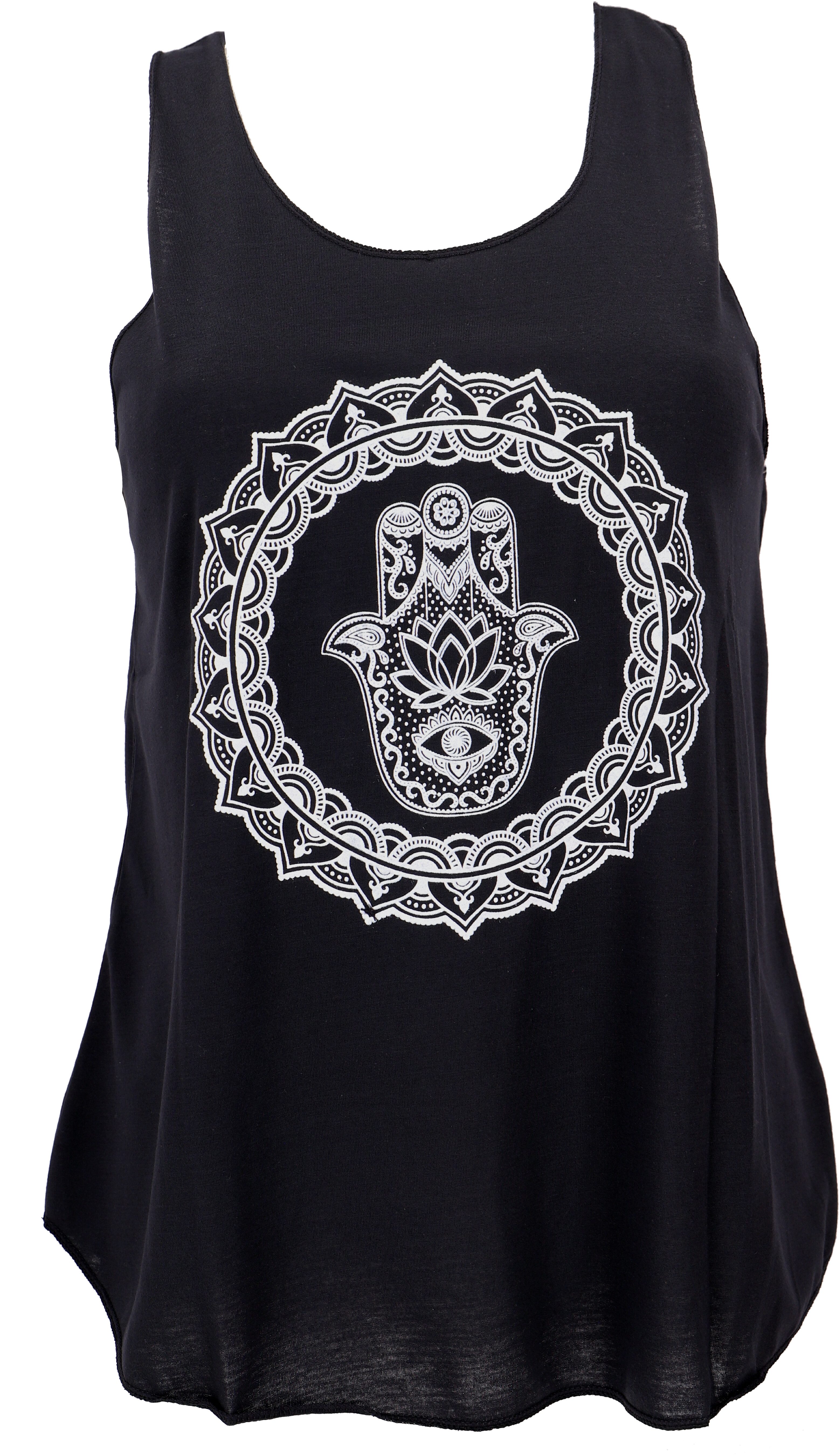 T-Shirt Retro Art Tanktop mit Ethnodruck - Fatimas Hand..