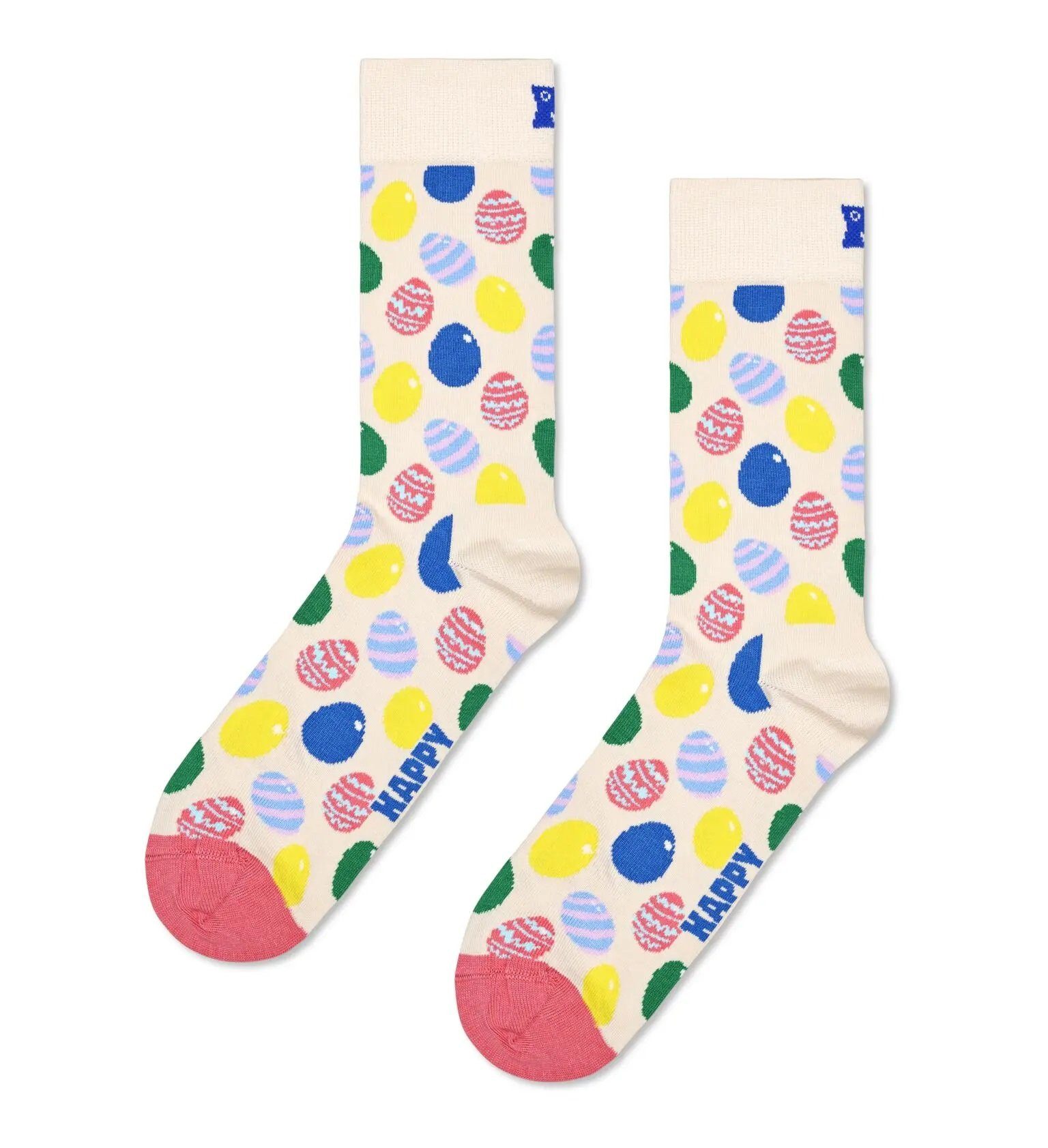 Happy Socks Socken Tagessocke Crew Egg (Osterei) beige - 1 Paar
