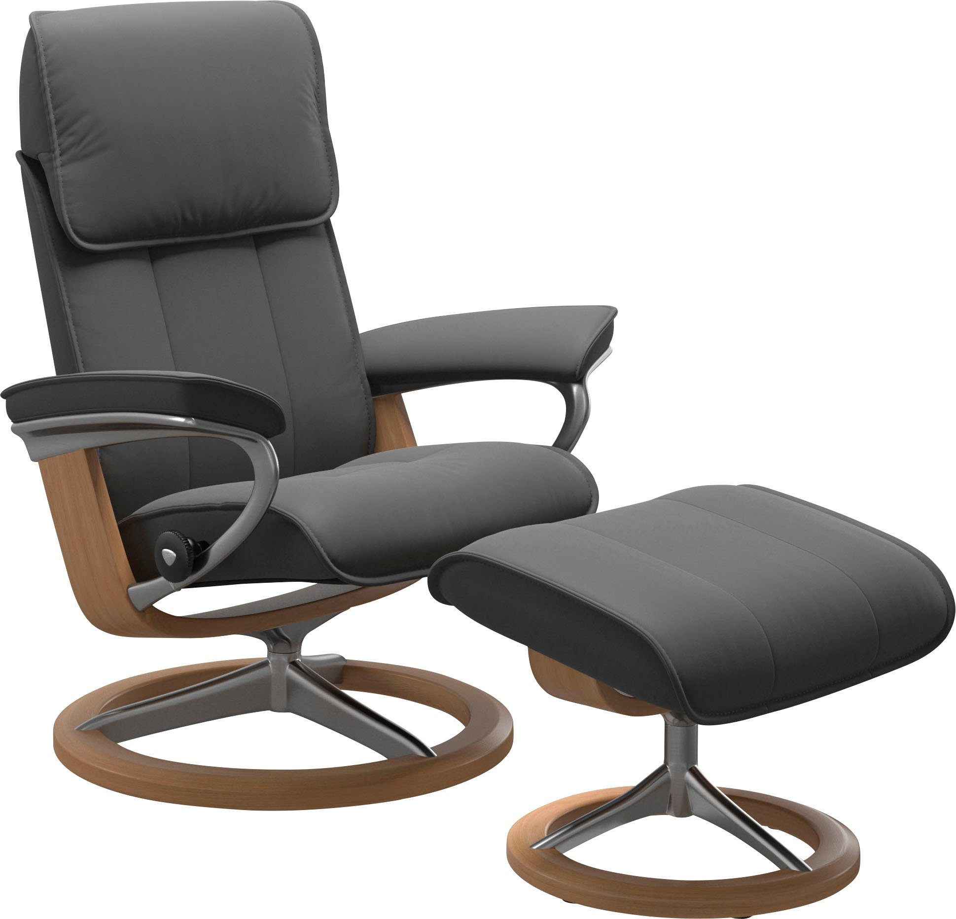 Stressless® Relaxsessel Admiral (Set, Relaxsessel inkl. Hocker), mit Signature Base, Größe M & L, Gestell Eiche