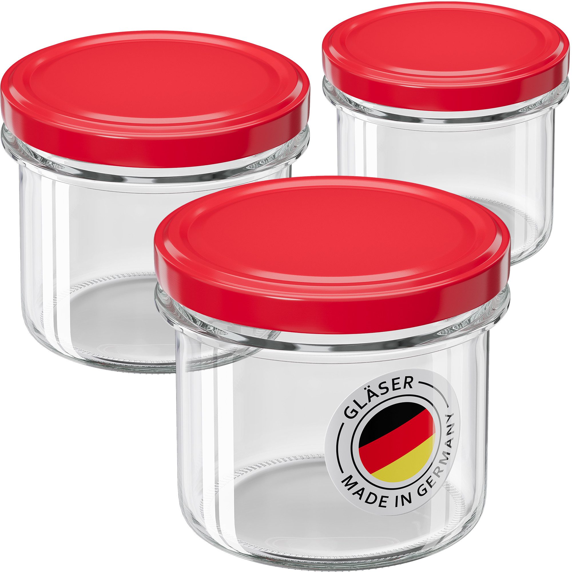 Wellgro Vorratsglas Einmachgläser mit Schraubdeckel 235ml - Deckel To 82, (6-tlg)
