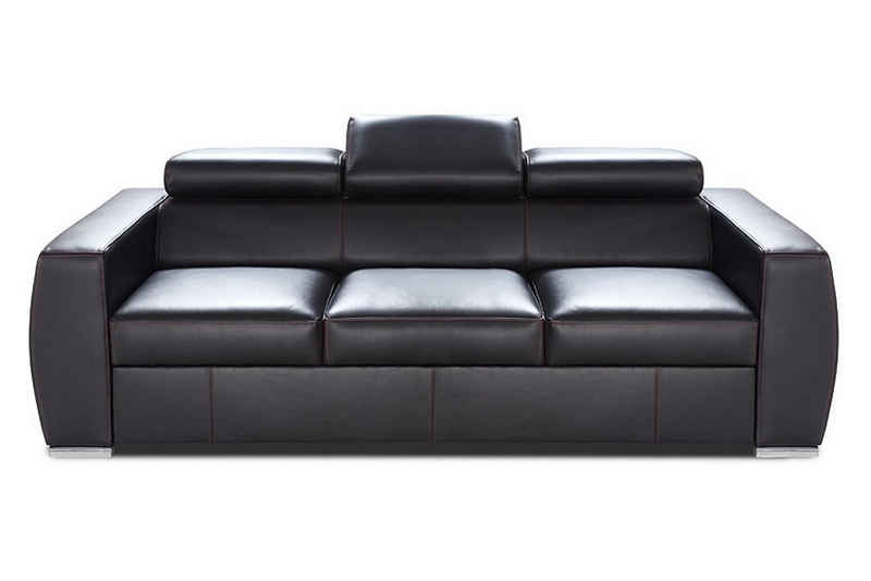 JVmoebel Sofa, Leder Sofa 3 Sitzer Bettfunktion Design Polster Modern Italienisches