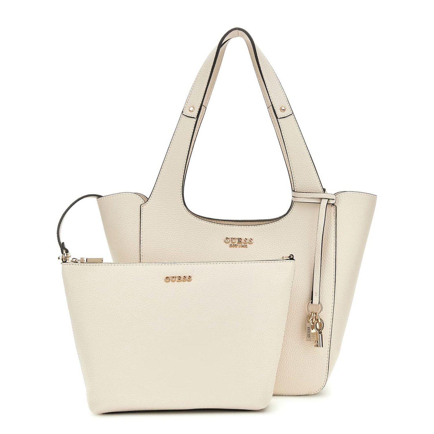 Guess Umhängetasche GUESS Shopper Handtasche Calista Bone (1, 1-tlg., 1)