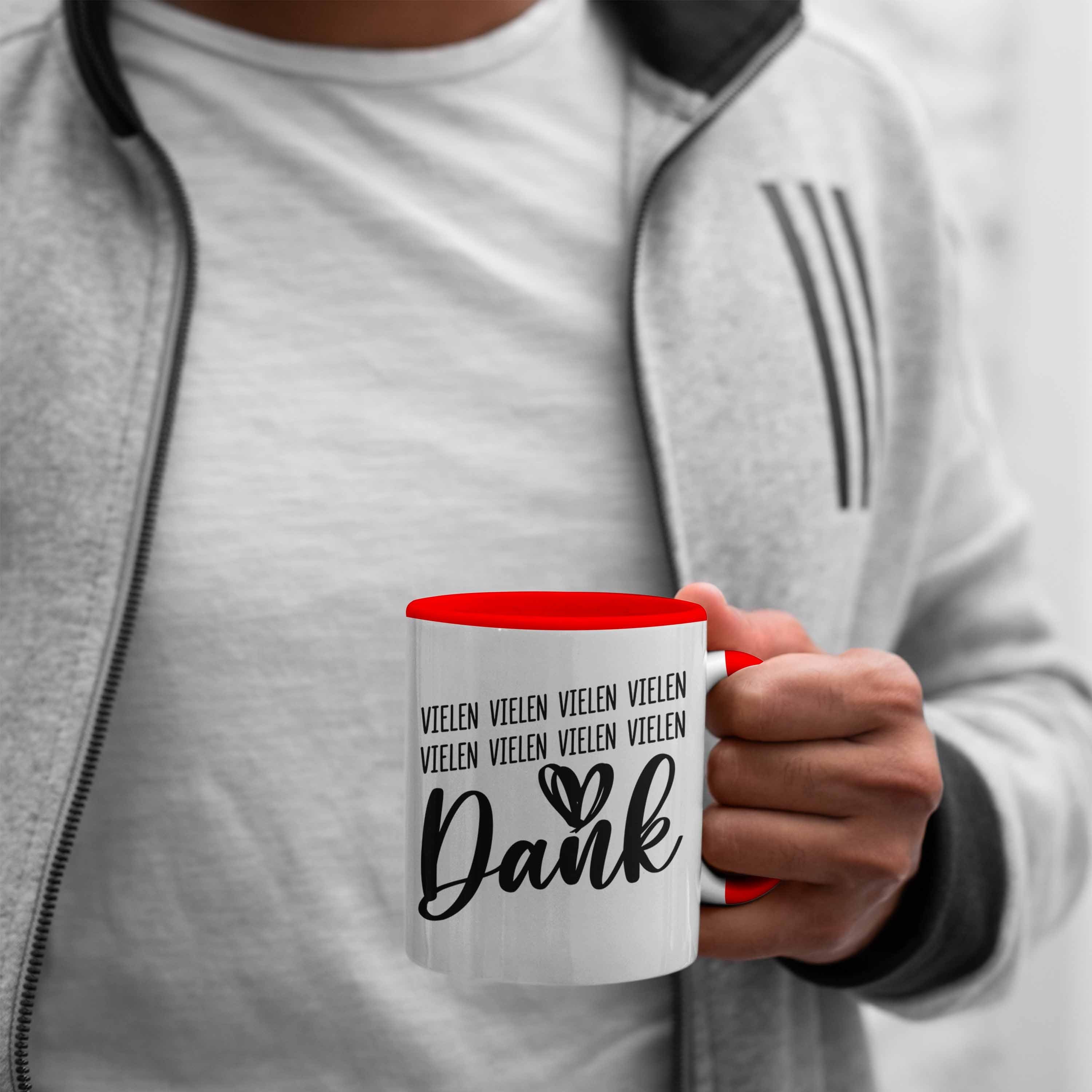 Danke Sagen Trendation Tasse Danke Dankeschön Tasse Geschenke Dankbar Geschenkidee Trendation - Rot Kaffeetasse Dankbarkeit