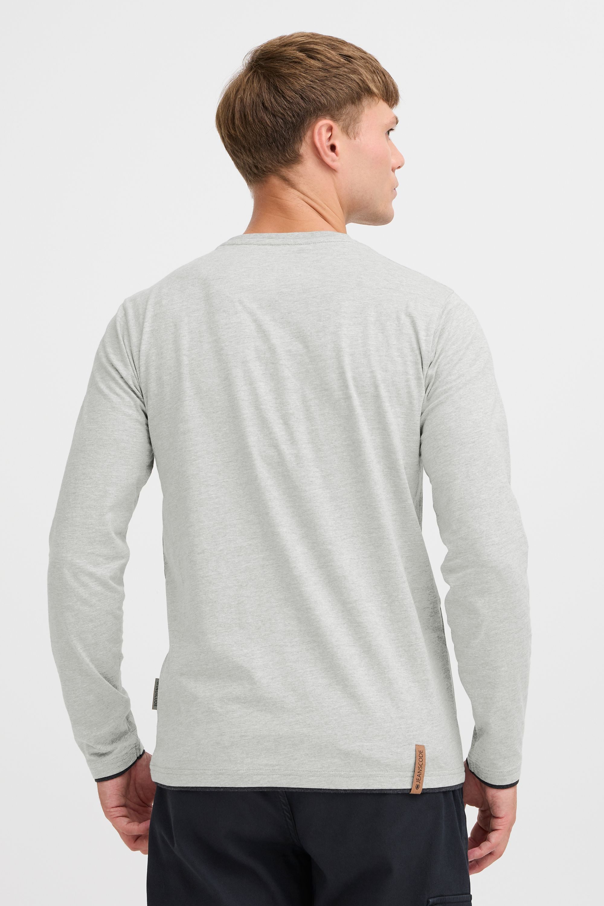 Indicode Rundhalsshirt IDGifford Longsleeve mit Knopfleiste