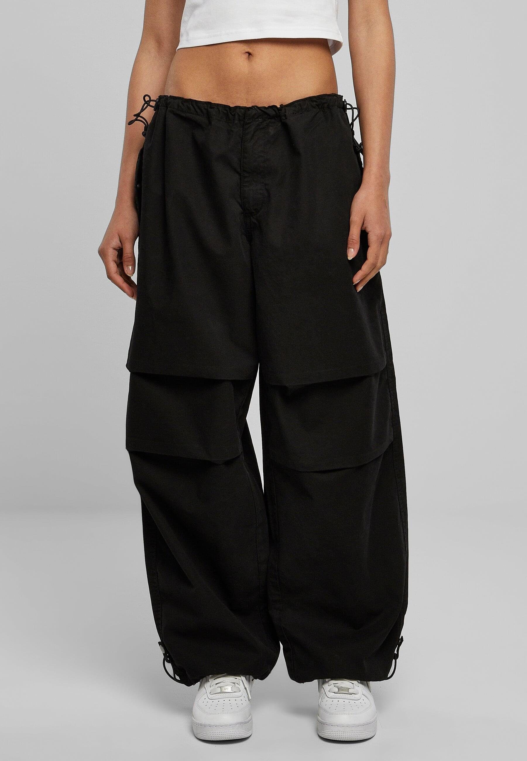 CLASSICS Parachute black Cotton Jerseyhose Pants Ladies URBAN Damen (1-tlg)