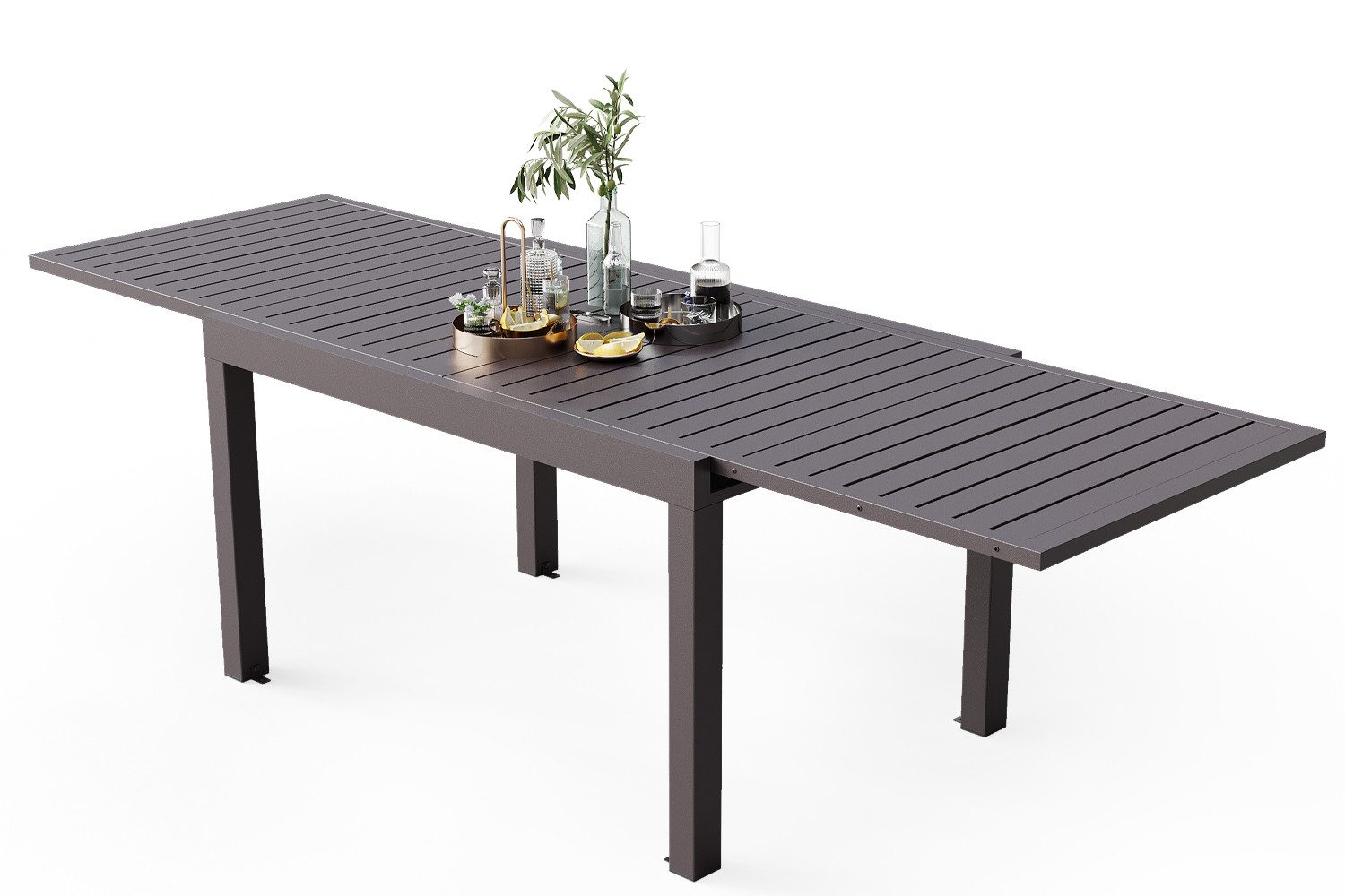 HOMALL Gartentisch Gartentisch Aluminium Ausziehtisch 80/160 günstig online kaufen