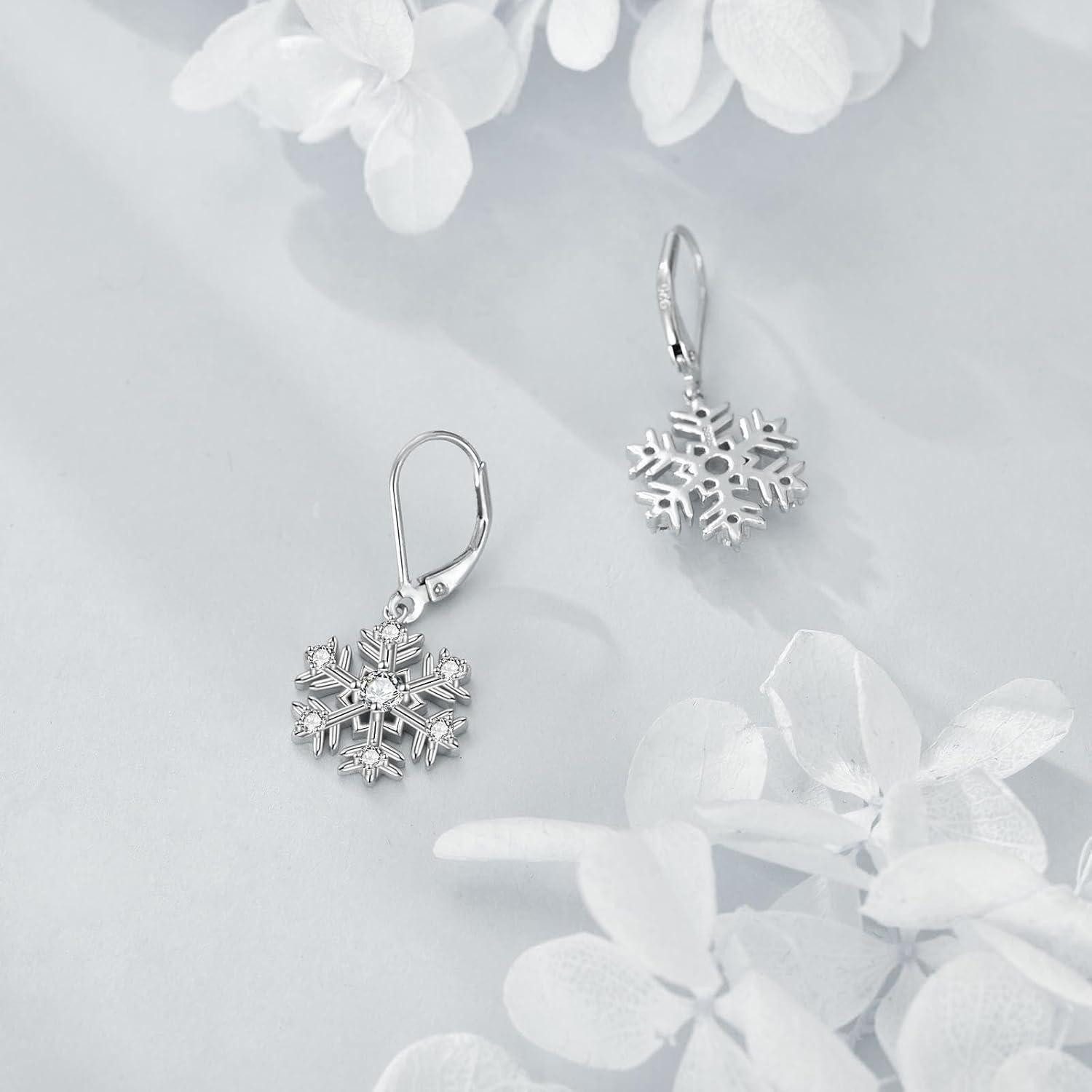 LuxusKollektion Schmuckset Ohrstecker Damen 925 Sterling Silber Schneeflock günstig online kaufen