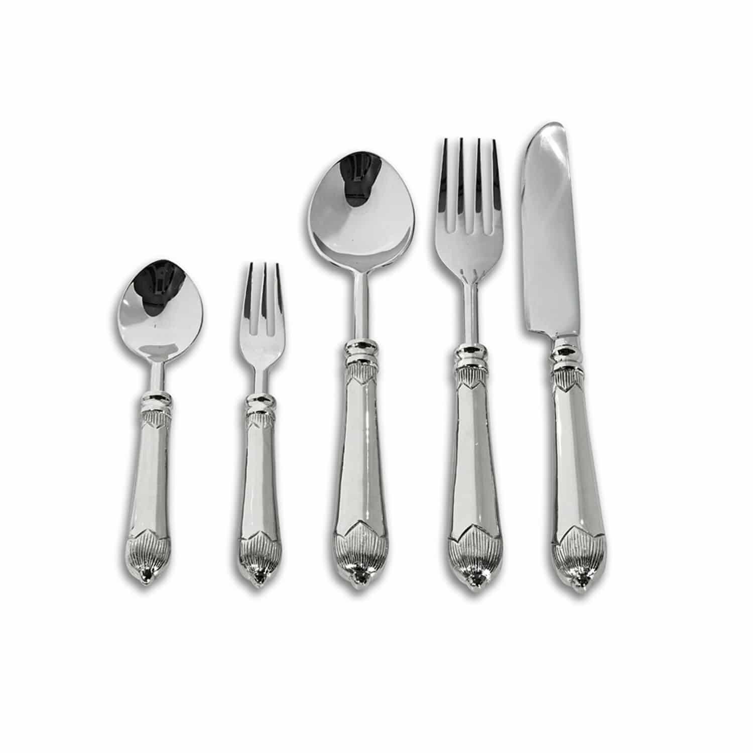 Mirabeau Besteck-Set Besteck Gasharba silber, Edelstahl, Griff: Messing