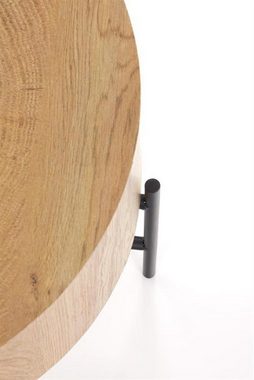 Cosy Home Ideas Beistelltisch Beistelltisch rund Holzplatte Holzblock braun Metallgestell schwarz (1 Stück, 1 Tisch), Breite 45 cm