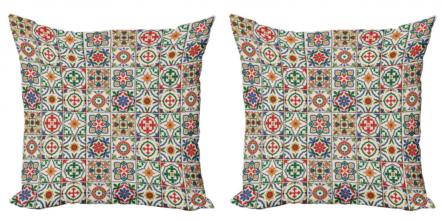 Kissenbezüge Modern Accent Doppelseitiger Digitaldruck, Abakuhaus (2 Stück), marokkanisch Dekorative abstrakte Blatt